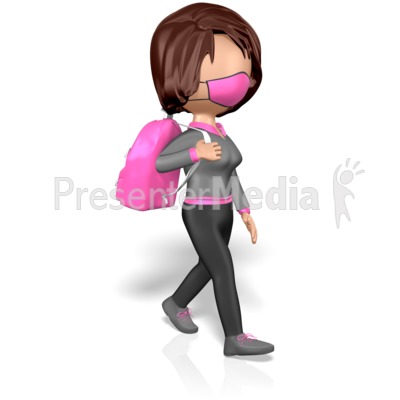 Stick Woman Mask Carry Backpack Presentation clipart