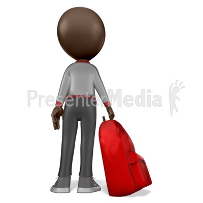 Stick Boy Student Backpack Presentation clipart