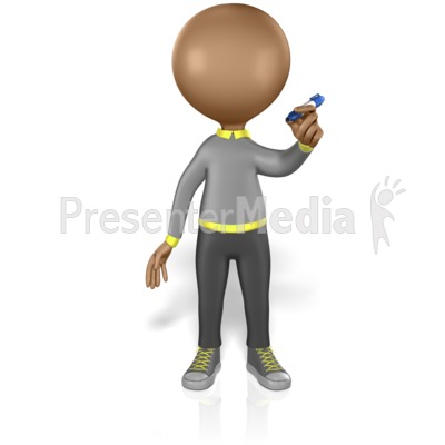 Figure Holding Pen And Drawing Presentation clipart