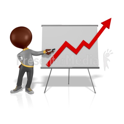 Figure With Pen Presenting Graph Increase Presentation clipart