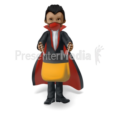 Young Vampire Wearing a Covid Mask on Halloween Presentation clipart