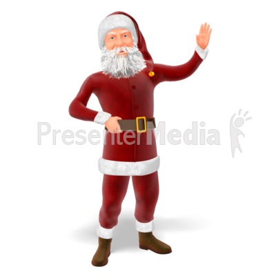 Santa Greeting Pose Presentation clipart