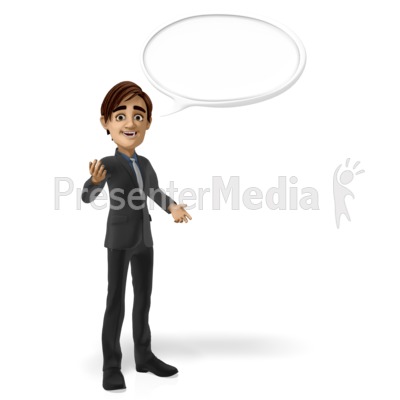 Businessman Conversation Bubble Presentation clipart