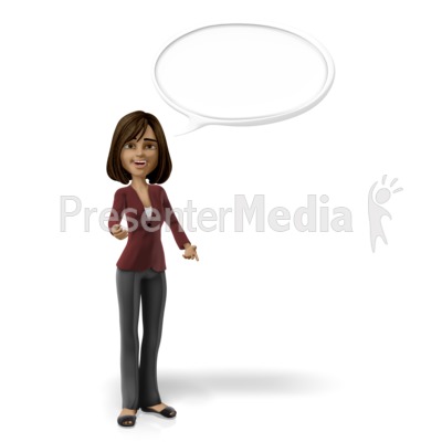 Businesswoman Conversation Bubble Presentation clipart