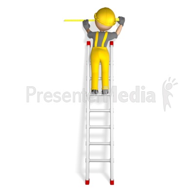 Construction Figure Using Tape Measure Presentation clipart