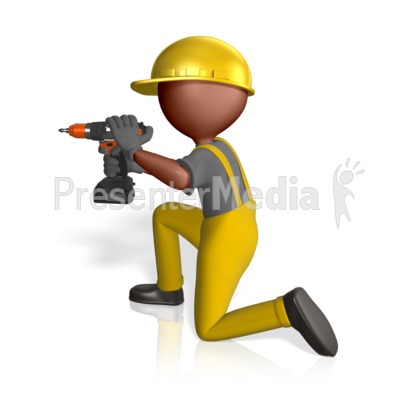 Construction Figure Using Drill Presentation clipart