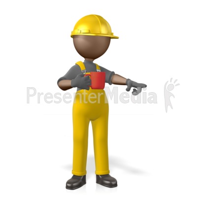 Construction Figure Coffee Pointing Presentation clipart