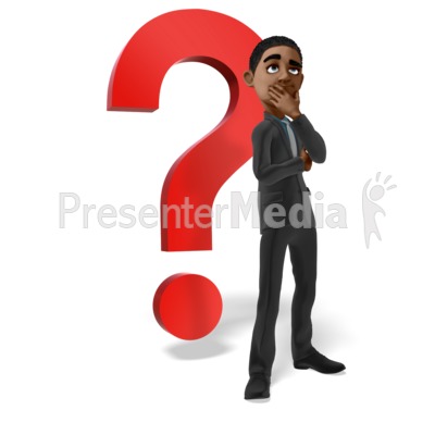 Businessman Question Mark Thinking Presentation clipart