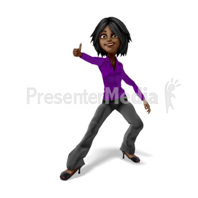 Businesswoman Excited Thumbs Up Presentation clipart