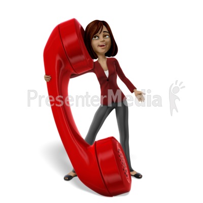 Businesswoman Talks On Giant Phone Presentation clipart