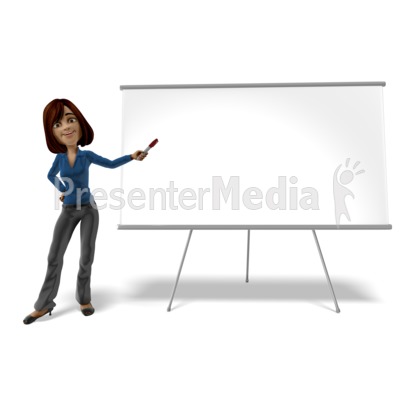 Businesswoman Presenting Blank Board Presentation clipart