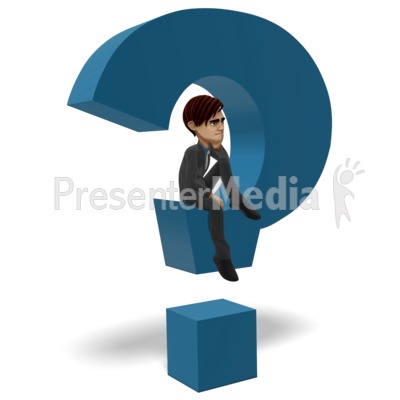 Businessman Sitting In Question Mark Presentation clipart