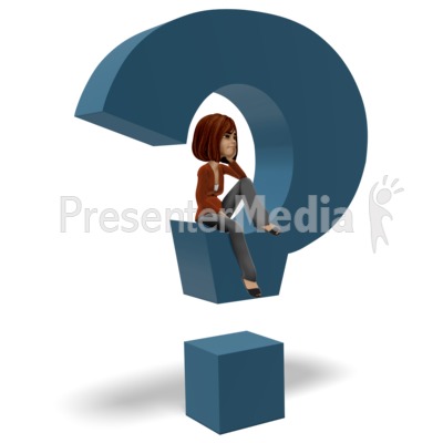 Businesswoman Sitting In Question Mark Presentation clipart