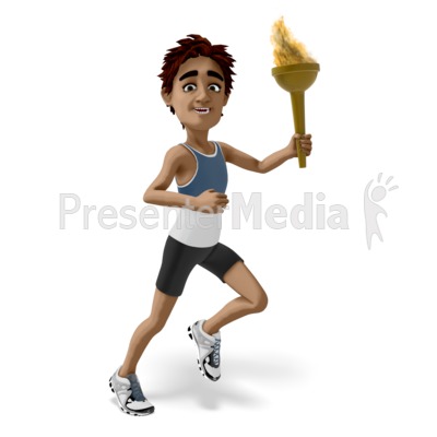 Brad Running Torch Presentation clipart
