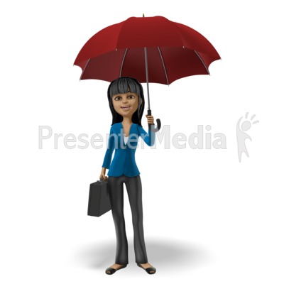 Kim Under Umbrella Presentation clipart
