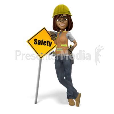 Female Construction Worker Safety PPE Presentation clipart