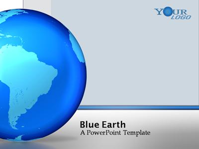 powerpoint templates blue. Blue Earth PowerPoint Template