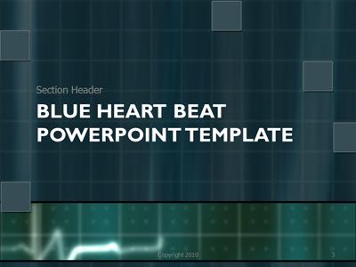powerpoint templates blue. Blue Heartbeat PowerPoint