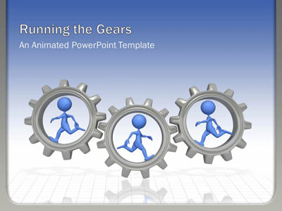 Running The Gears A Powerpoint Template From Presentermedia Com Animated Powerpoint Templates Free 2007