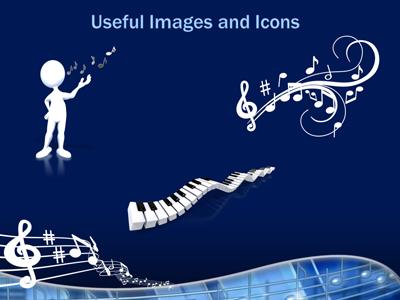 powerpoint templates blue. Blue Musical Notes PowerPoint