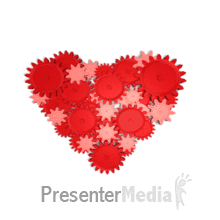 Valentine Heart made of animated gears