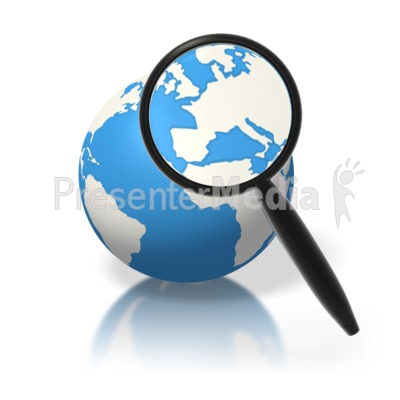 Clipart of earth with magnifying glass