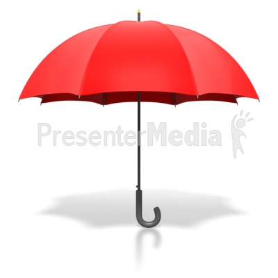 3D Red Umbrella clipart