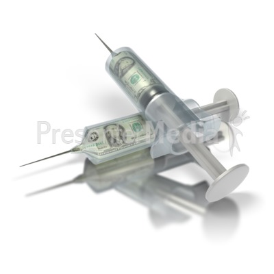 Clipart: Syringe filled with money