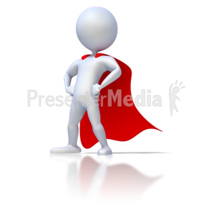 Clipart: Super Hero with red cape