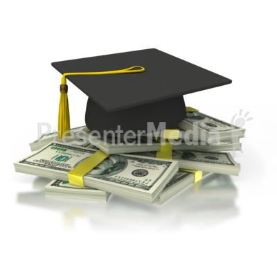 Graduation Mortarboard hat on top of money