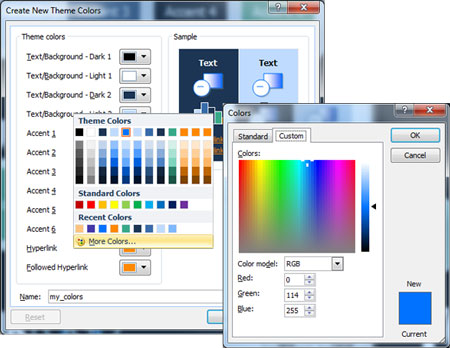 Custom Color Panel in PowerPoint