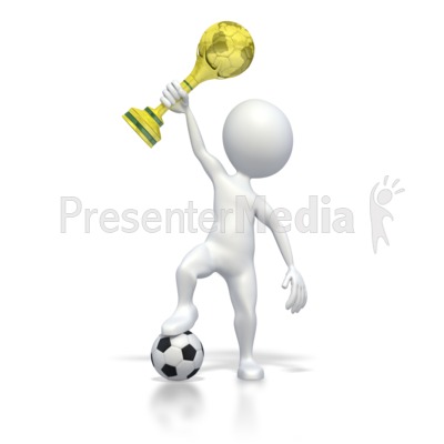 Figure Holding a Soccer Trophy