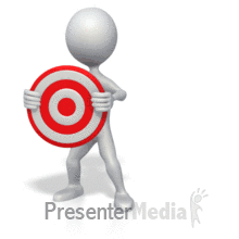 Animated 3D Stick figure with red target