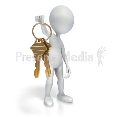 A generic figure holding a set of keys