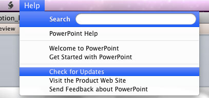 PowerPoint 2008 Check for Updates