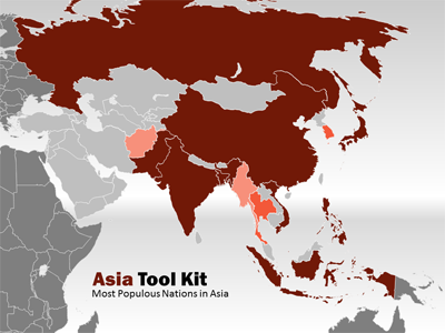 PowerPoint Map of Asia