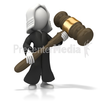 Judge holding gavel