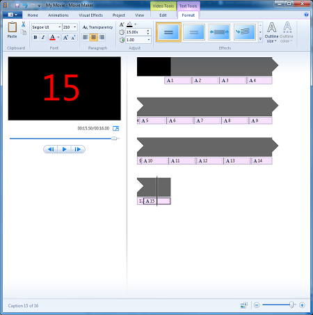 Repeat the previous steps until you reach the final length of your timer, remember to add 1 second past your last "tick".