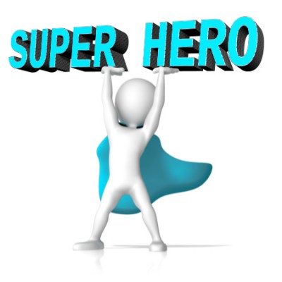 Super Hero Lifting Text Custom Clip Art