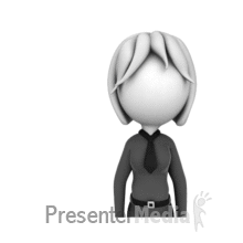 Businesswoman Figure Holding Out Custom Presentation clipart