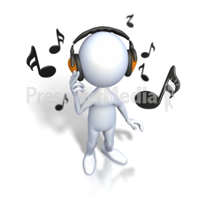 Stick Figure Listening To Music Great Powerpoint Clipart For