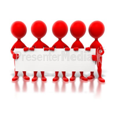 Colored Stick Figures Holding Sign Great Powerpoint Clipart For