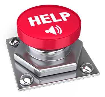 A big red button with the word help on it and a audio music icon.