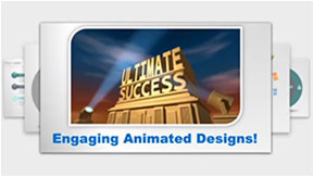 A preview images showing a presentation slide with the text animated powerpoint templates as the title.