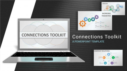 A collage of presentation slides from Connections Toolkit PowerPoint Template