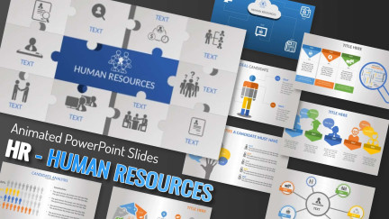A collage of presentation slides from Hr Slide Designs PowerPoint Template