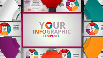 A collage of presentation slides from Infographic Template PowerPoint Template