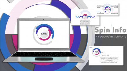 A collage of presentation slides from Spin Info PowerPoint Template