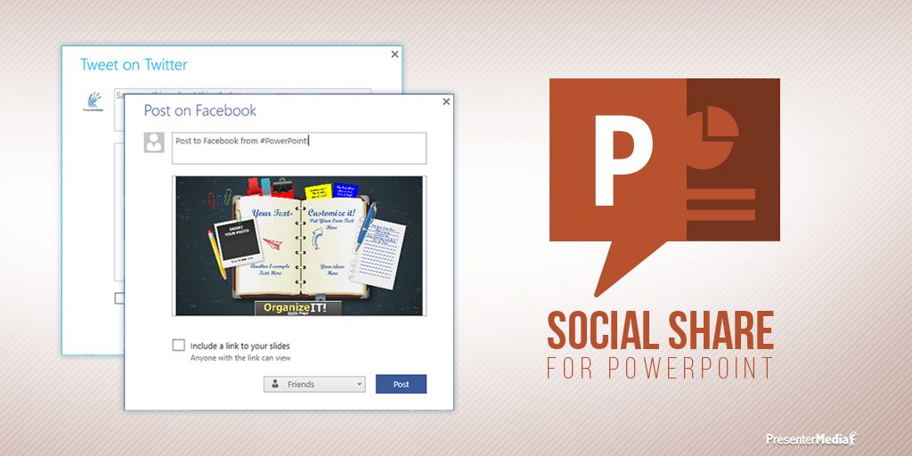 A feature image preview for the blog Social Share for PowerPoint.