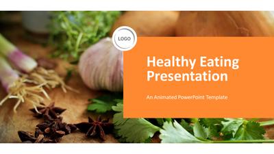 A preview image of a template slide for healthy food.